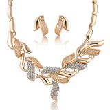 2018 Fashion Wedding Crystal Gold 18K Plated Jewellery Set