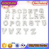 Alloy Sliding Crystal Letter Alphabet Pendant for Necklace
