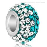 European Rhinestone Crystal Pave Silver Beads