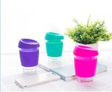 Glass Cup with Silicone Sleeve, Cup Lid
