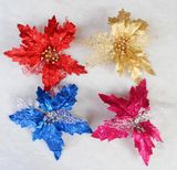 Silver Glitter Ornaments - Silver Trees, Silver Snowflakes and Silver Merry Christmas Signs - Christmas Decorations Hook Christmas Knife Bags