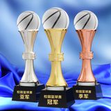 Metal Trophy with a Crystal Basketball NBA Trophy Champion Award Cup Basketball Games Awards Sports Souvenirs
