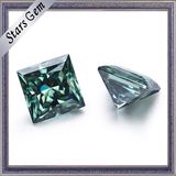 Green Color 8*8mm Squar Princess Moissanite Stone