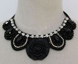 Lady Fashion Flower Beaded Crystal Costume Jewelry Necklace (JE0120)