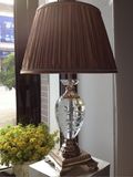 Phine 90233 Clear Crystal Table Lamp with Fabric Shade