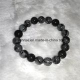 Fashion Gemstone Crystal Black Rultilated Quartz Beaded Bracelet Jewellery