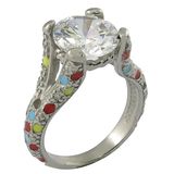 Genuine White Crystal Engagement Fashion Jewelry Ring