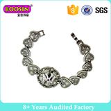 Hot Sale Fashion Vintage Heart Chain Bracelet with Crystal #3436