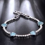 Christmas Gift Heart Shaped Design White Gold Crystal Hand Bracelet