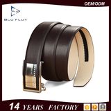 Custom Buckle Full Grain Leather Ratchet Strap Belts with Crystal Rhinestone