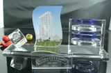 Fashion Modern Crystal Glass Table Clock with High Quality