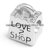 Wholesale Silver Stainless Steel Custom Engraved Metal Logo Beads