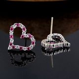 Silver Cubic Zirconia Crystal Dangle and Gold Earrings