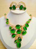 Wedding Crystal Gold Plated Jewellery Set Cat Eye Material Fashion Accessories