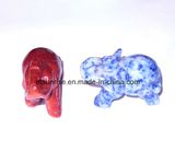 Semi Precious Stone Fashion Natural Crystal Elephant Carving Statue