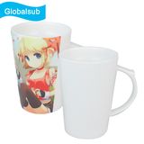 Blank Latte Mug Bone Porcelain Cone Shape-15oz