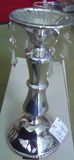 Plating Silver Color Glass Candle Holder with Single Poster