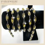 Rhinestone Eye Navette Boat Cup Chain 7X15 Eye Khaki