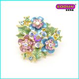 New Fashion Metal Bulk Gold Enamel Flower Brooch Bouquet