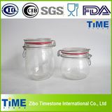 Glass Airtight Jars with Glass Lid and Rubber Seal (TM007)