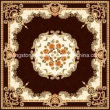 Red Brwon Carpet Design Puzzle Floor Tiles in Livingroom