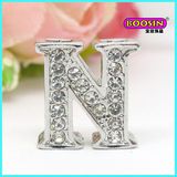 Manufacture Wholesale Bracelet Slide Crystal Letter Charm