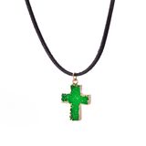 Fashion Crystal Glass Cross Pendant Women Necklace Cross Pendant Necklace