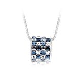 Popular Design of Lucky Ring Crystal Pendant Platinum Plated Necklace