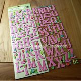 3D Dimensional Handmade Die-Cut Alphabet / Letter Paper Craft Stickers