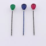 Needle Shape Quality Crystal White Gold Plated Necklace Jewellery