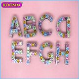 Factory Wholesale Gemstone Jewelry Alphabet a-Z Letter Charm