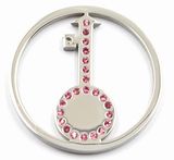 316L Stainless Steel Key Coin Plates with Crystal Fit with 35mm Locket Pendant