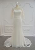 Champagne Chiffon Wedding Dress Meramid Backless Wedding Dress 2017