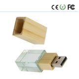 Crystal Wooden Personalization Logo Creative Wedding Gift USB Flash Drive