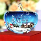 Optical Crystal Apple Paperweight Color Printing Logo