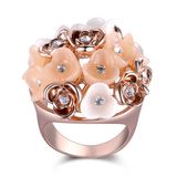 Newest Resin and Enamel Rose Gold Plated Jewelry Finger Ring