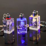 Custom Wedding Favor Gift Crystal LED Keyring, Glass Key Ring