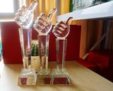 Thumb Crystal Trophy for Business Gift