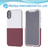 Tansparent TPU+PC Stitching Color Phone Case for iPhone X