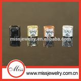 European Square Single Stone Charm Beads