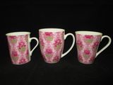 Golden Red Rose Flower Ceramic Mug