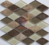 Light Emperador Marble Mix Cracked Ceramic Crystal Mosaic Tile for Decoration (CS252)