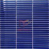 Dark Blue Strip Glass Mosaic Tile (PT56)