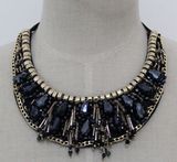 Fashion Beaded Crystal Chunky Choker Necklace Collar Costume Jewelry (JE0109-1)