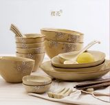 Hand Craft Sakura High Fire Glaze Dinner Set