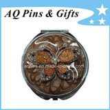 Round Cosmetic Mirror with Comb