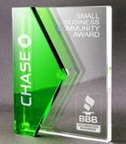 Edge Green and Transparent Crystal Medal