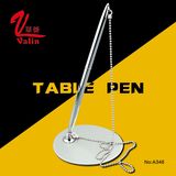 Best Sales Logo Designed Ball Pen Silver Color Metal Stand Pen
