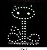 Wholesale Kitten Design Logo Rhinestone Iron on Transfer Motif Patch