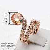 Full Sizes Rose Gold Color Snake Show Bead Ring